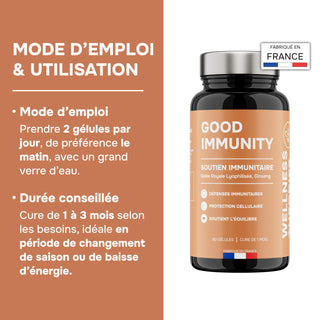 GOOD IMMUNITY – Défenses Naturelles, Vitalité & Résistance – 60 Gélules – Cure de 1 Mois – Made in France