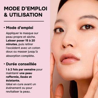 MASQUE VISAGE COLLAGÈNE EXPERT – Effet Seconde Peau & Coup d’Éclat Immédiat – Hydratation, Fermeté & Lissage – Biocellulose Haute Performance – Made in France