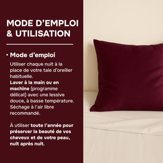 PACK 4 x TAIES D’OREILLER EN SOIE DE MÛRIER 22MM PRUNE – 100% Naturelle – Anti-Rides, Préserve l’Hydratation & Limite la Casse des Cheveux – Luxe & Confort Nocturne