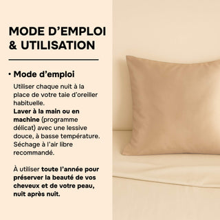 PACK 4 x TAIES D’OREILLER EN SOIE DE MÛRIER 22MM BEIGE – 100% Naturelle – Anti-Rides, Préserve l’Hydratation & Limite la Casse des Cheveux – Luxe & Confort Nocturne