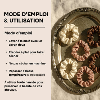 BOX DE 4 SCRUNCHIES EN SOIE DE MÛRIER 22MM – 100% Naturelle – Chouchous Doux pour les Cheveux – Anti-Casse, Anti-Frisottis, Préserve l’Hydratation – Élégance & Confort Quotidien