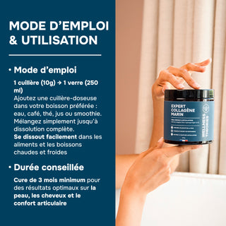 PACK 2X EXPERT COLLAGÈNE MARIN – 100 % Pur, Types I & II – Sans Goût ni Odeur – Haute Absorption – Beauté de la Peau, Cheveux, Ongles & Articulations – Poudre 300 g – Made in France