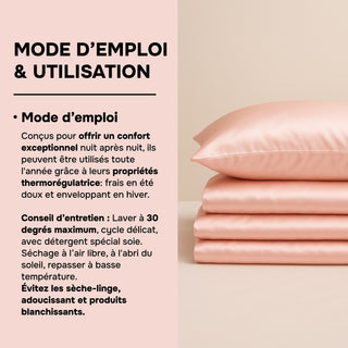 Set de Lit Complet Luxe Rose – Housse de Couette, Drap Plat & 2 Taies – Soie de Mûrier 100% Naturelle 22 Mommes – Confort Royal - Peau & Cheveux Sublimés
