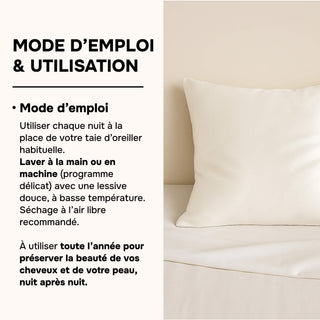 PACK 4 x TAIES D’OREILLER EN SOIE DE MÛRIER 22MM IVOIRE – 100% Naturelle – Anti-Rides, Préserve l’Hydratation & Limite la Casse des Cheveux – Luxe & Confort Nocturne