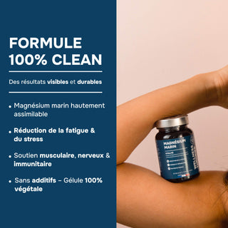 MAGNÉSIUM MARIN – Fatigue, Stress & Équilibre Nerveux – 90 Gélules – Cure de 1 Mois – Made in France