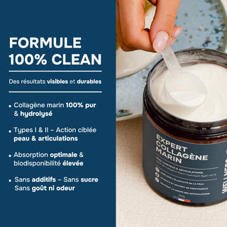 EXPERT COLLAGÈNE MARIN – 100 % Pur, Types I & II – Sans Goût ni Odeur – Haute Absorption – Beauté de la Peau, Cheveux, Ongles & Articulations – Poudre 300 g – Made in France