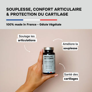 MOBILITÉ DU CORPS – Souplesse, Confort Articulaire & Protection du Cartilage – 60 Gélules – Cure de 1 Mois – Made in France