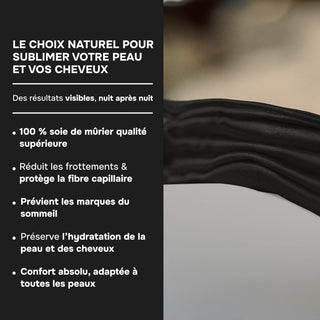 PACK 4 x TAIES D’OREILLER EN SOIE DE MÛRIER 22MM NOIRE – 100 % naturelles – Anti-rides, préservent l’hydratation & limitent la casse des cheveux – Luxe & confort nocturne