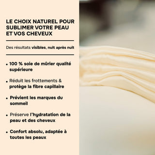 PACK 4 x TAIES D’OREILLER EN SOIE DE MÛRIER 22MM CHAMPAGNE – 100% Naturelle – Anti-Rides, Préserve l’Hydratation & Limite la Casse des Cheveux – Luxe & Confort Nocturne