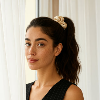 BOX DE 6 SCRUNCHIES EN SOIE 22MM DE MÛRIER – 100% Naturelle – Chouchous Doux pour les Cheveux – Anti-Casse, Anti-Frisottis, Préserve l’Hydratation – Élégance & Confort Quotidien