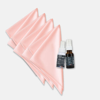 PACK 4 TAIES D’OREILLER EN SOIE 22MM ROSE + BRUME GOOD NIGHT + SPRAY BUCCAL GOOD NIGHT – Endormissement Naturel, Beauté Nocturne & Sommeil Réparateur – Huiles Essentielles Bio & Mélatonine – Rituel Complet pour des Nuits Apaisées