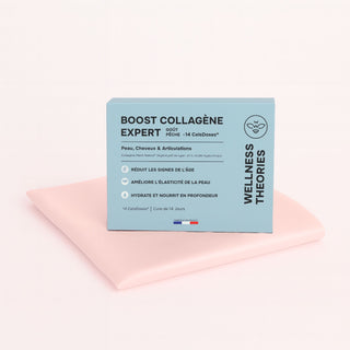 Pack Taie d’Oreiller en Soie 22mm Rose + 14 Shots BOOST COLLAGÈNE EXPERT – Collagène Marin, Acide Hyaluronique & CoQ10 – Éclat, Fermeté & Élasticité de la Peau – Beauté Anti-Âge Jour & Nuit – Unidoses Buvables - Made in France