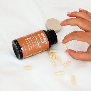 ENERGY BOOST – Complément alimentaire à base de Ginseng, Magnésium, Vitamines B, C, D & Minéraux – Vitalité, Concentration & Réduction de la Fatigue – Formule Complète – 60 Gélules – Made in France