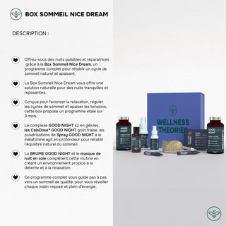 BOX Nice Dream – Rituel Sommeil Profond & Naturel - Spray Buccal à la Mélatonine + Roll-On Relaxant – Pour S’endormir Rapidement, Lutter Contre les Réveils Nocturnes & Se Réveiller Apaisé – Made in France