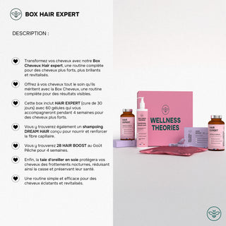 BOX Cheveux HAIR EXPERT – Force, Pousse & Hydratation: Compléments Capillaires + Shampoing Expert Pour Cheveux Sublimés de l’Intérieur et de l’Extérieur – Résultats Visibles Dès 3 Semaines – Made in France