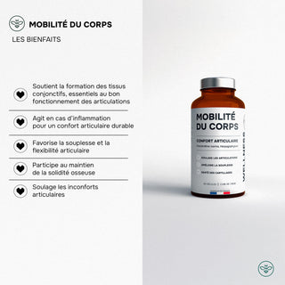 MOBILITÉ DU CORPS – Souplesse, Confort Articulaire & Protection du Cartilage – 60 Gélules – Cure de 1 Mois – Made in France