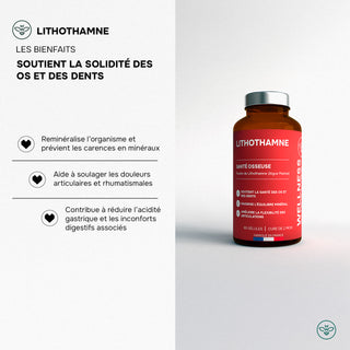 LITHOTHAMNE – Calcium Marin 100 % Naturel – Santé Osseuse, Minéralisation & Équilibre Acido-Basique – 60 Gélules – Cure de 1 Mois – Made in France